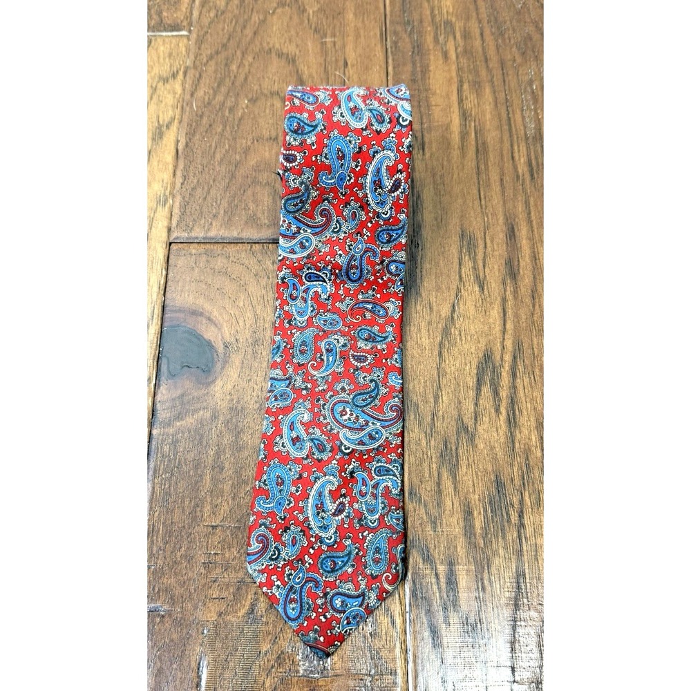 Ketch Neck Tie 2.75" Wide 60" Long‎ Paisley Formal Work Office Wedding Red Blue